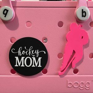 Set of 2 Bogg Bag Charms-Hockey Bogg Bag Bits-Hockey Bogg